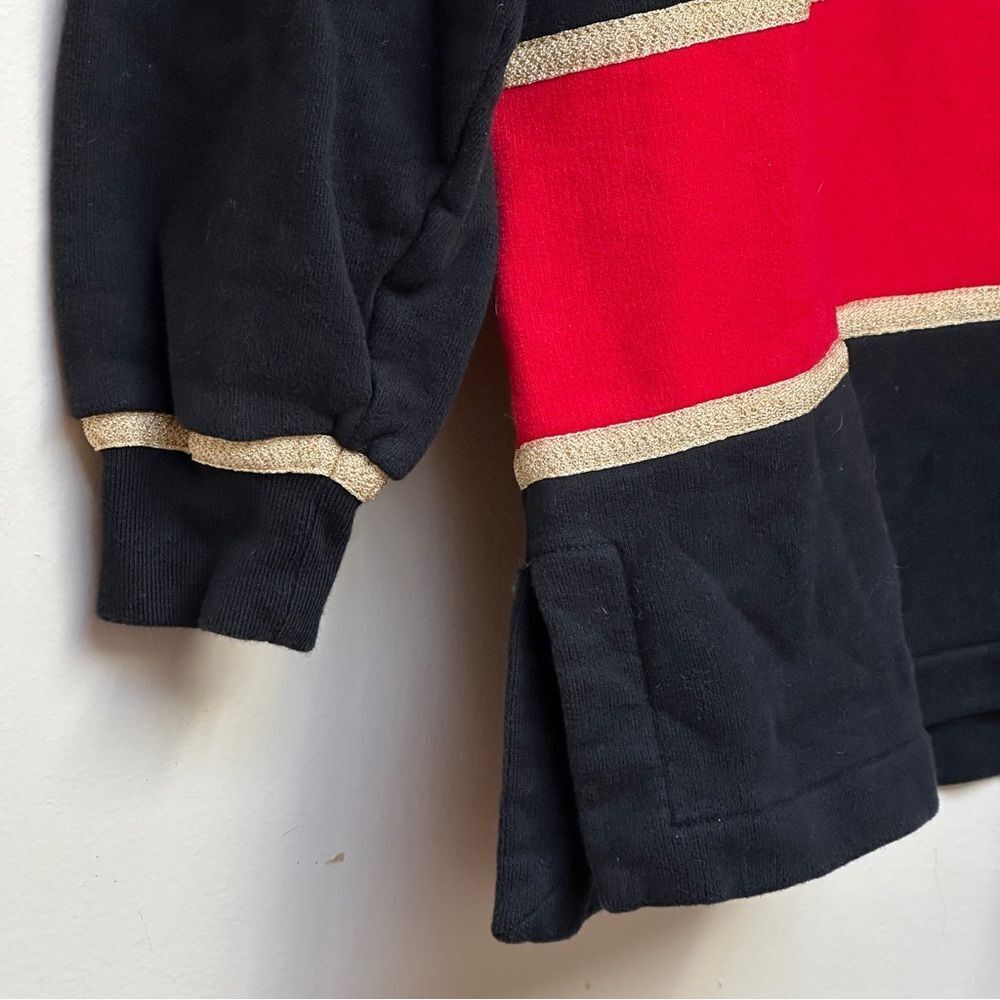 St. John Sport Striped Navy Red Gold Quarter Zip Pullover Sweater Sz P (Petite) - Picture 6 of 13